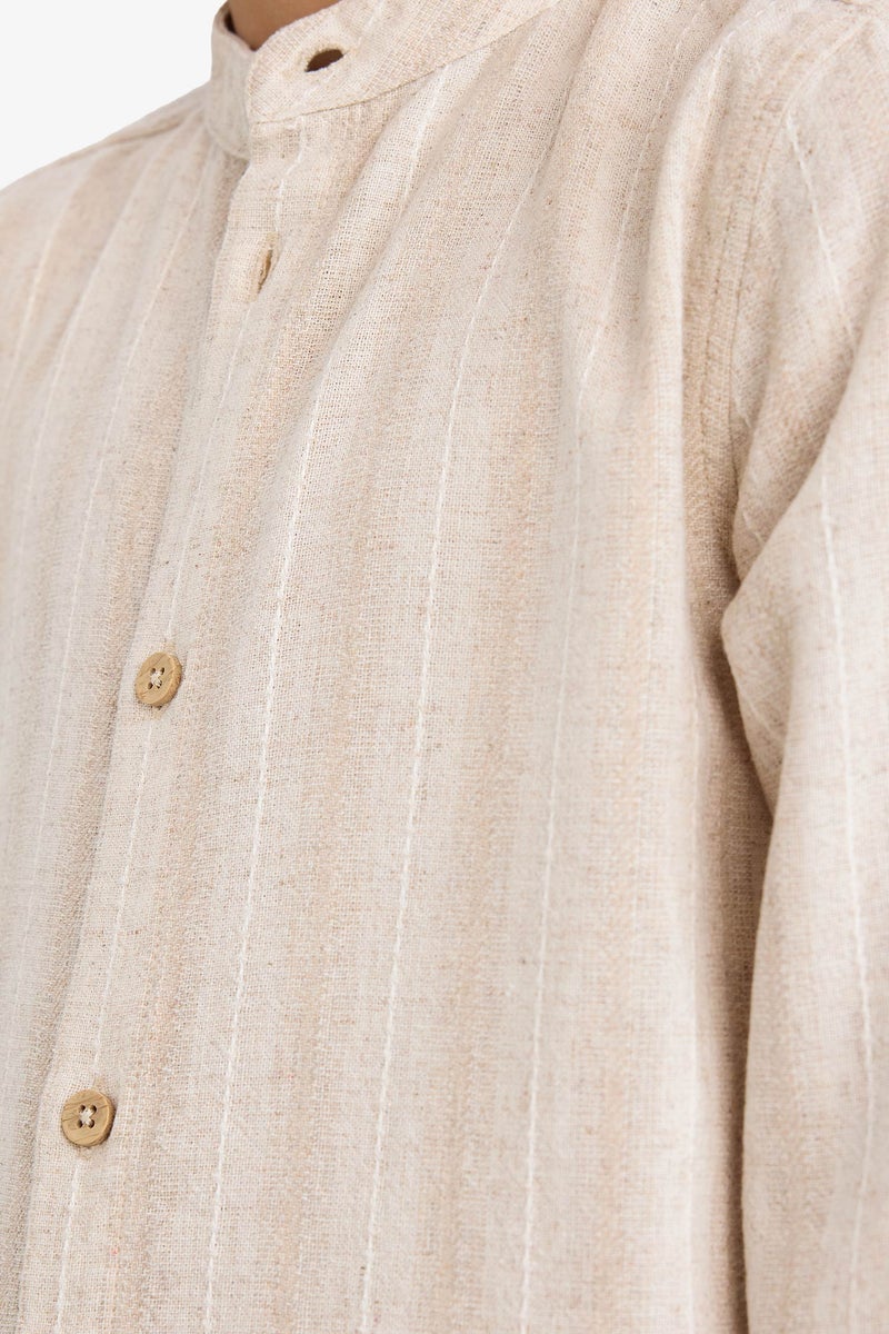 ديفاكتو قميص مخطط أولادي بياقة عالية - Image 4